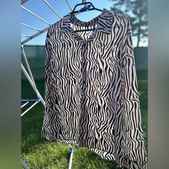 Zebra Print Long Sleeve Shirt - Picture 5 of 7